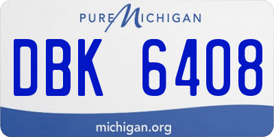 MI license plate DBK6408