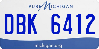 MI license plate DBK6412