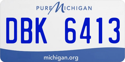 MI license plate DBK6413