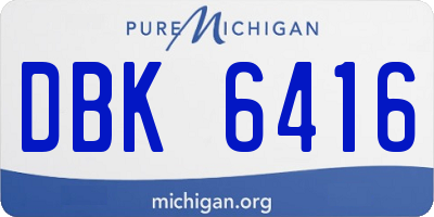 MI license plate DBK6416