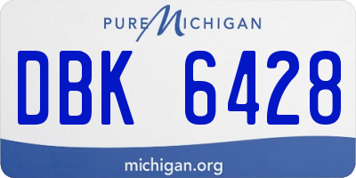 MI license plate DBK6428