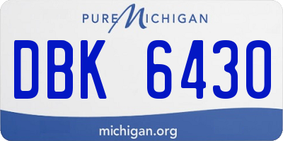 MI license plate DBK6430