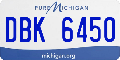 MI license plate DBK6450