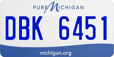 MI license plate DBK6451