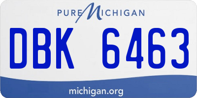 MI license plate DBK6463