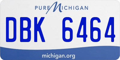 MI license plate DBK6464