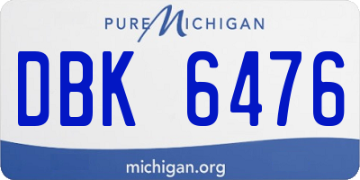 MI license plate DBK6476