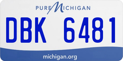 MI license plate DBK6481