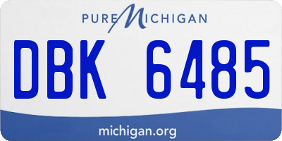 MI license plate DBK6485