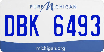 MI license plate DBK6493