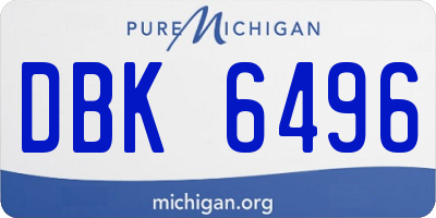 MI license plate DBK6496