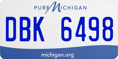 MI license plate DBK6498