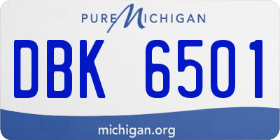 MI license plate DBK6501
