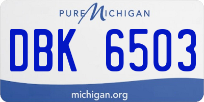 MI license plate DBK6503