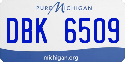 MI license plate DBK6509