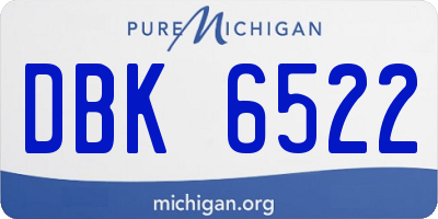 MI license plate DBK6522