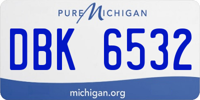 MI license plate DBK6532