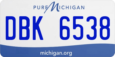 MI license plate DBK6538