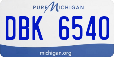 MI license plate DBK6540