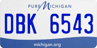 MI license plate DBK6543