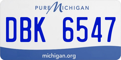 MI license plate DBK6547