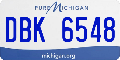 MI license plate DBK6548