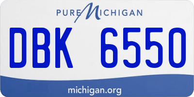 MI license plate DBK6550