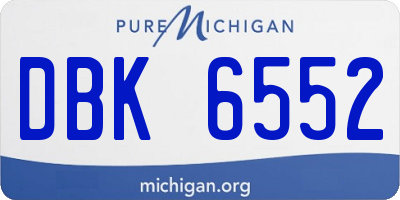 MI license plate DBK6552