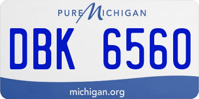 MI license plate DBK6560