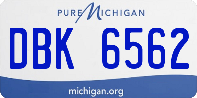 MI license plate DBK6562