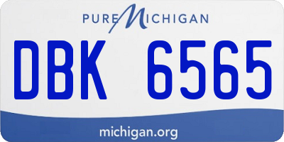 MI license plate DBK6565