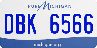 MI license plate DBK6566