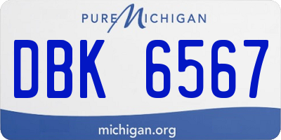 MI license plate DBK6567