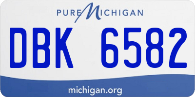 MI license plate DBK6582