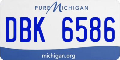 MI license plate DBK6586