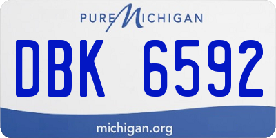 MI license plate DBK6592