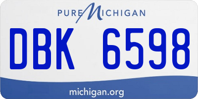 MI license plate DBK6598