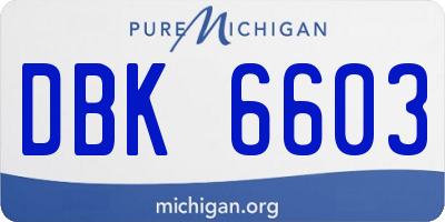 MI license plate DBK6603