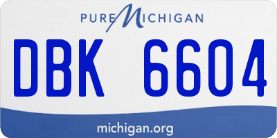 MI license plate DBK6604