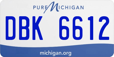 MI license plate DBK6612