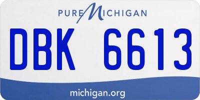 MI license plate DBK6613