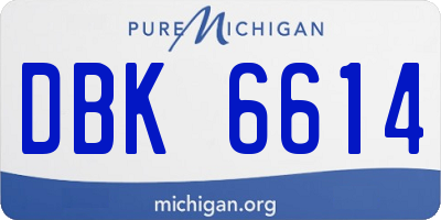 MI license plate DBK6614