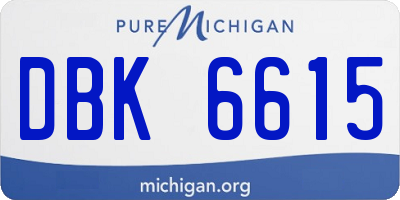 MI license plate DBK6615