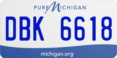 MI license plate DBK6618