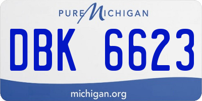 MI license plate DBK6623