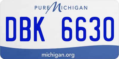 MI license plate DBK6630
