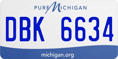 MI license plate DBK6634