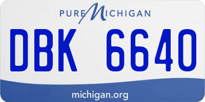MI license plate DBK6640