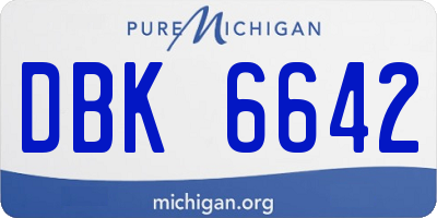 MI license plate DBK6642