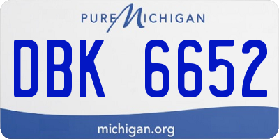 MI license plate DBK6652